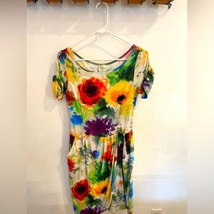 Weston Wear size medium floral cotton dress with tulip hem.